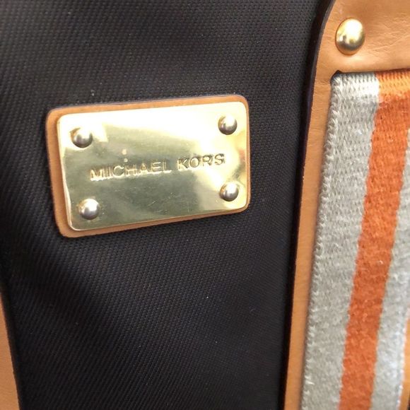 MICHAEL KORS Brown Orange Beige Hand Bag With Leather Handles - Picture 11 of 16